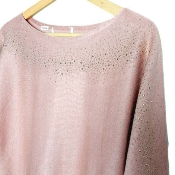 89th & Madison Dolman Sleeve Sparkle Light Sweater Pink Sz L - Picture 5 of 9